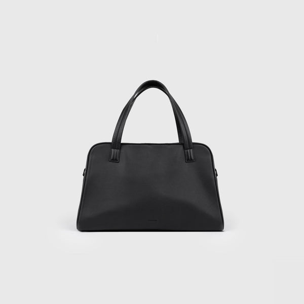 SANDQVIST LEATHER BOWLING BAG Black