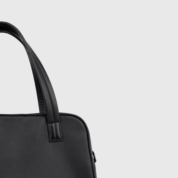 SANDQVIST LEATHER BOWLING BAG Black