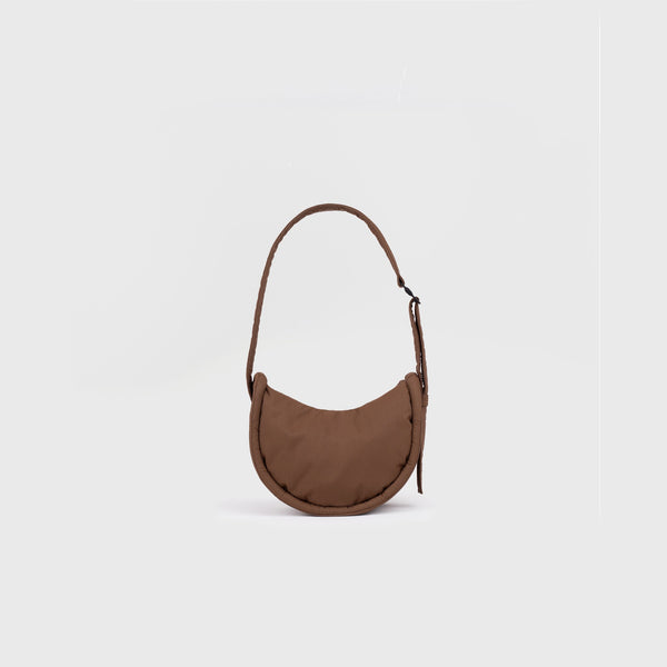 SANDQVIST CURVE HALFMOON BAG MINI Dark Taupe