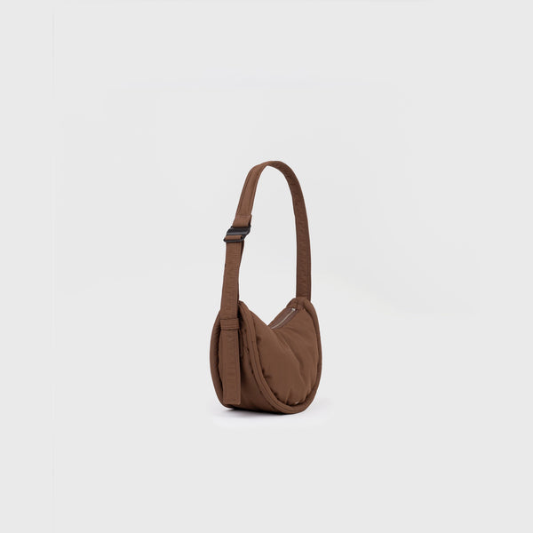 SANDQVIST CURVE HALFMOON BAG MINI Dark Taupe