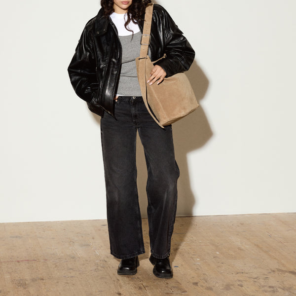 SANDQVIST LEATHER SHOPPER BAG SUEDE  / サンクヴィスト レザー ショッパー バッグ スエード