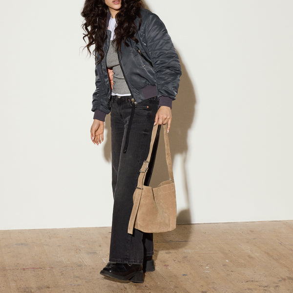 SANDQVIST LEATHER SHOPPER BAG MINI SUEDE / サンクヴィスト レザー ショッパー バッグ スエード ミニ